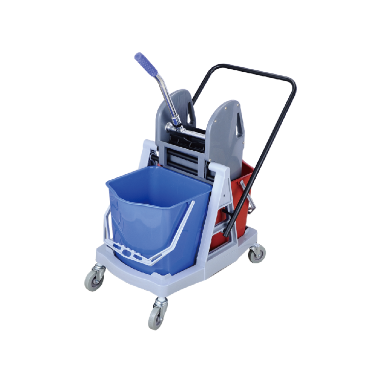 عربة تنظيف الفنادق ذات الجرافة المزدوجة شديدة التحمل سعة 34 لترًا 